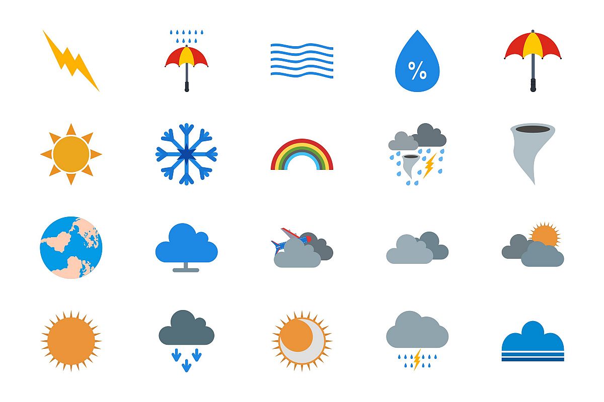 Set Of Weather And Season Icons example image 1