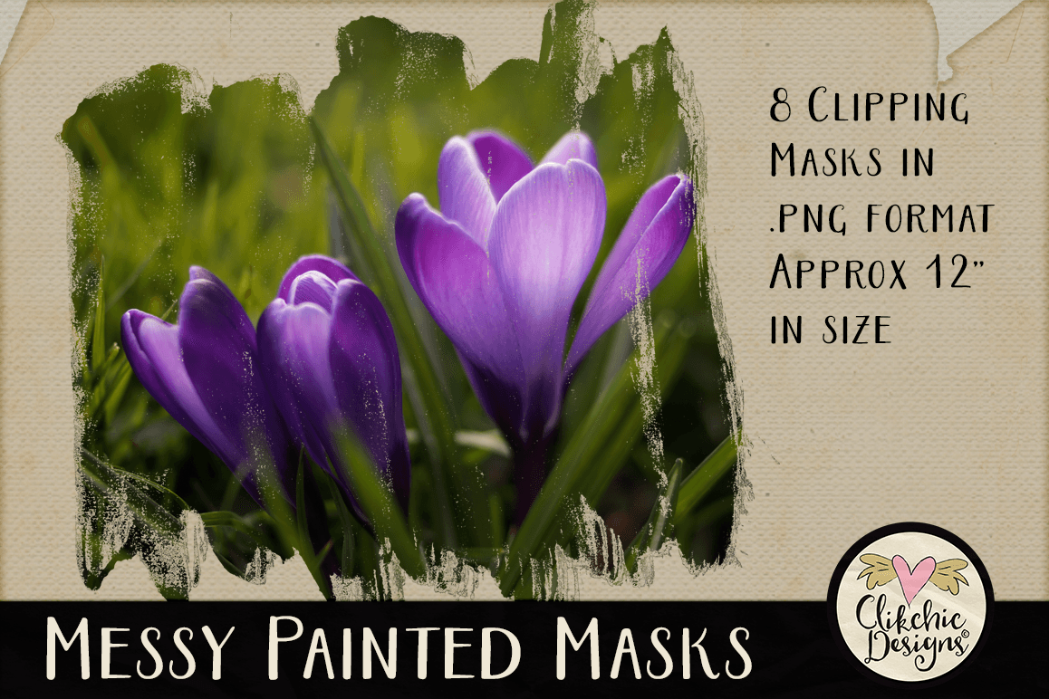 Clipping Masks - Messy Painted Photo Masks & Tutorial example image 1