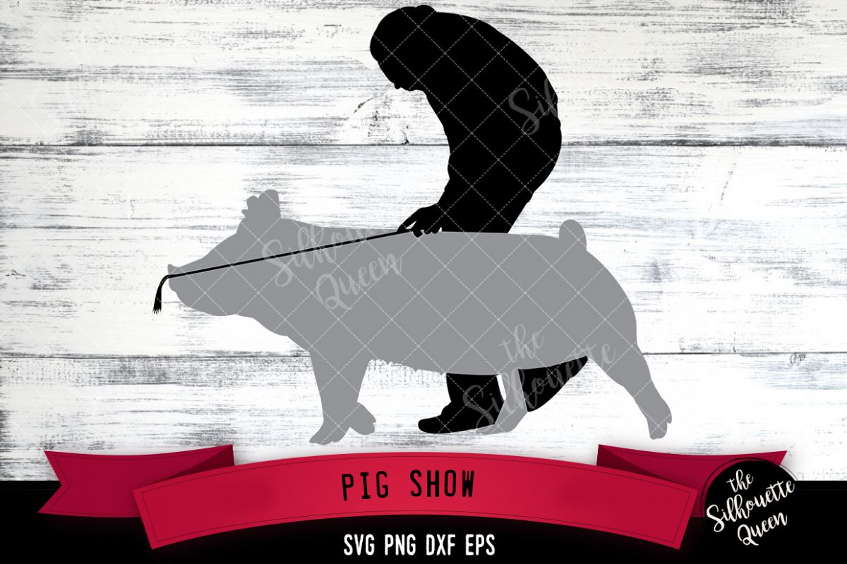 Pig Show svg file, livestock show svg cut file example image 1