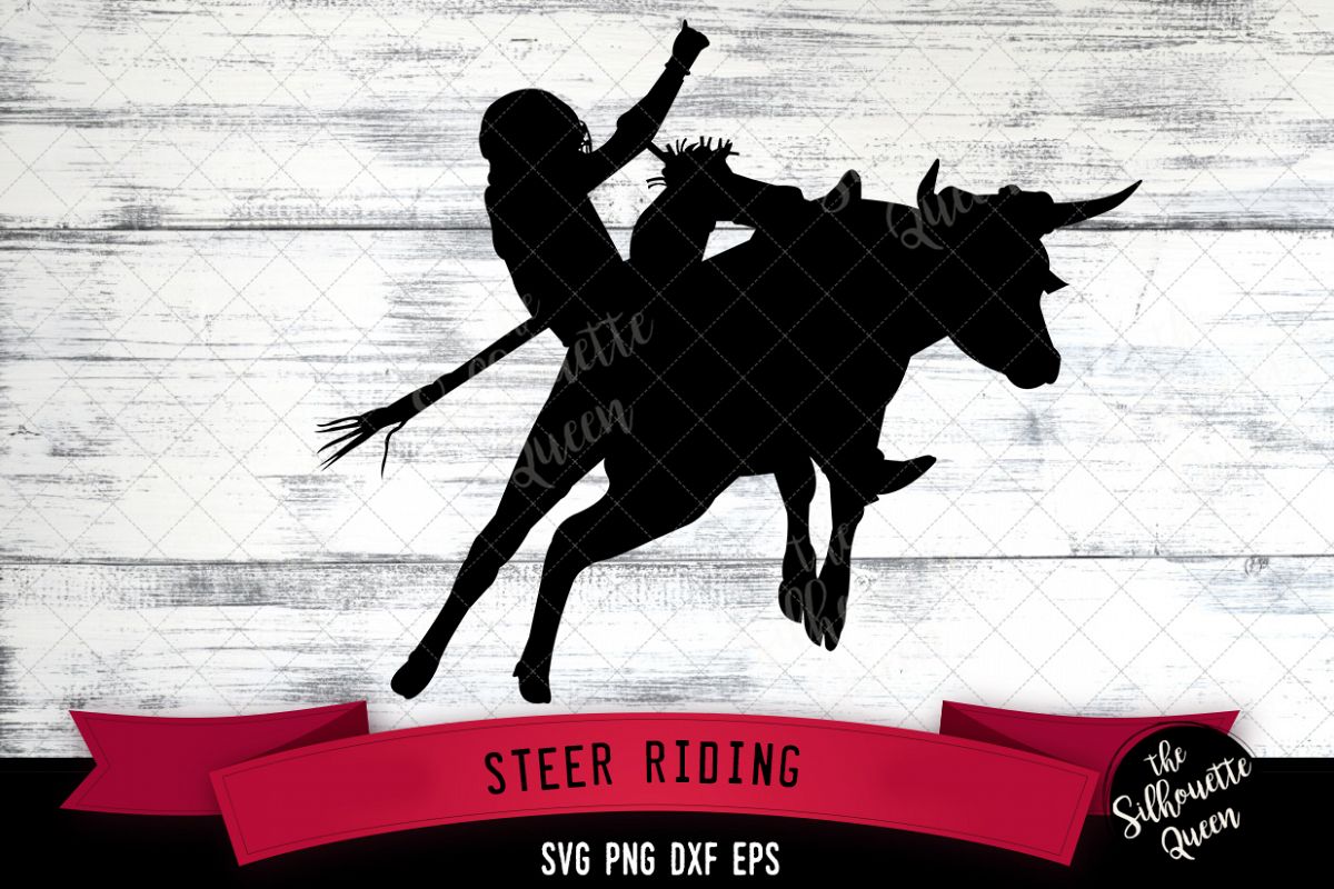 Steer Riding svg file, rodeo cowboy western svg cut file