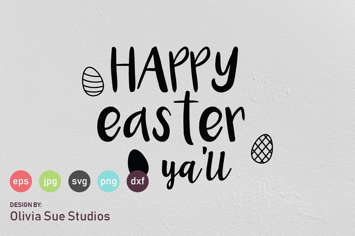 Happy Easter Ya'll SVG Cut File example image 1