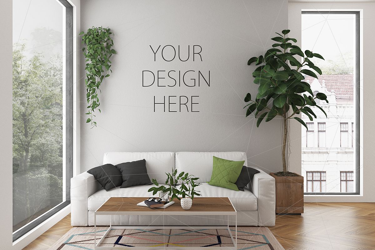 Interior mockup bundle - blank wall mock up (82981) | Mock Ups | Design