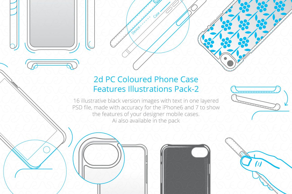 2D PC Colored Case Features Pack-2 example image 1