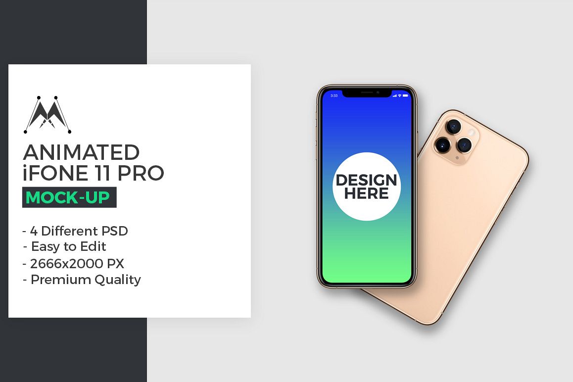 Animated iPhone 11 Pro Mockups example image 1