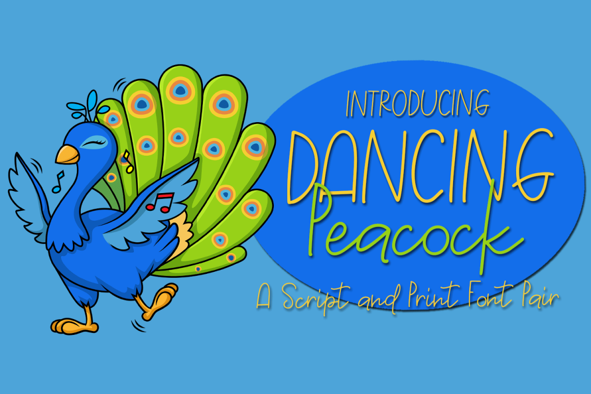 Dancing Peacock - A Script and Print Font Pair example image 1