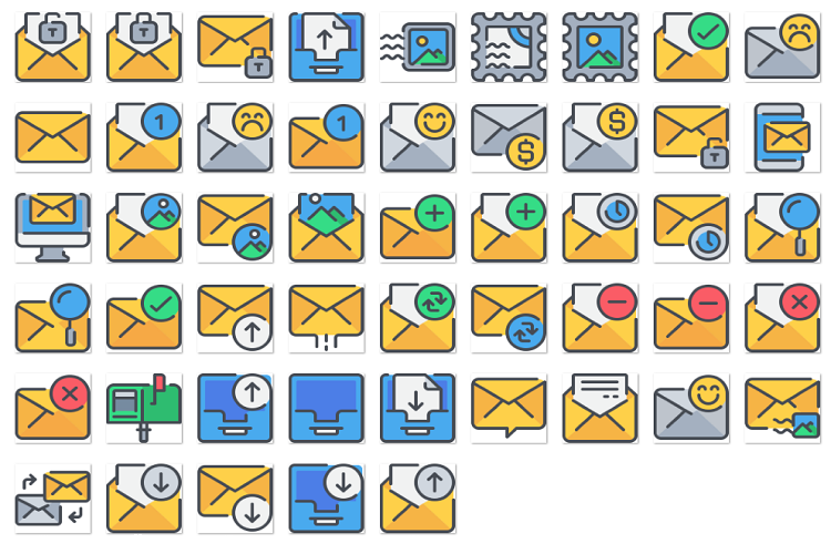 Message mail contour fill example image 1