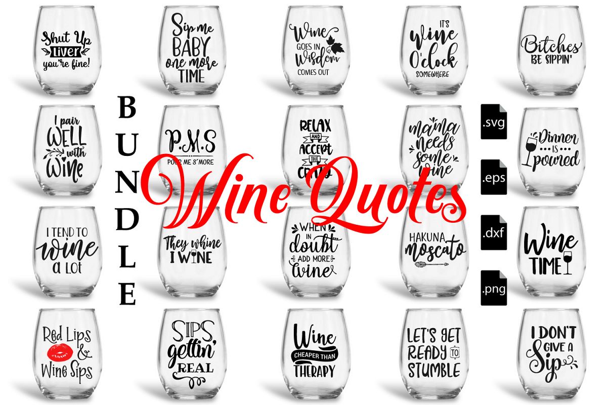 Download Wine Quotes Bundle SVG, EPS, DXF, PNG