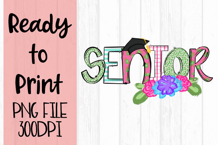 Senior withCap and Flowers Ready to Print example image 1