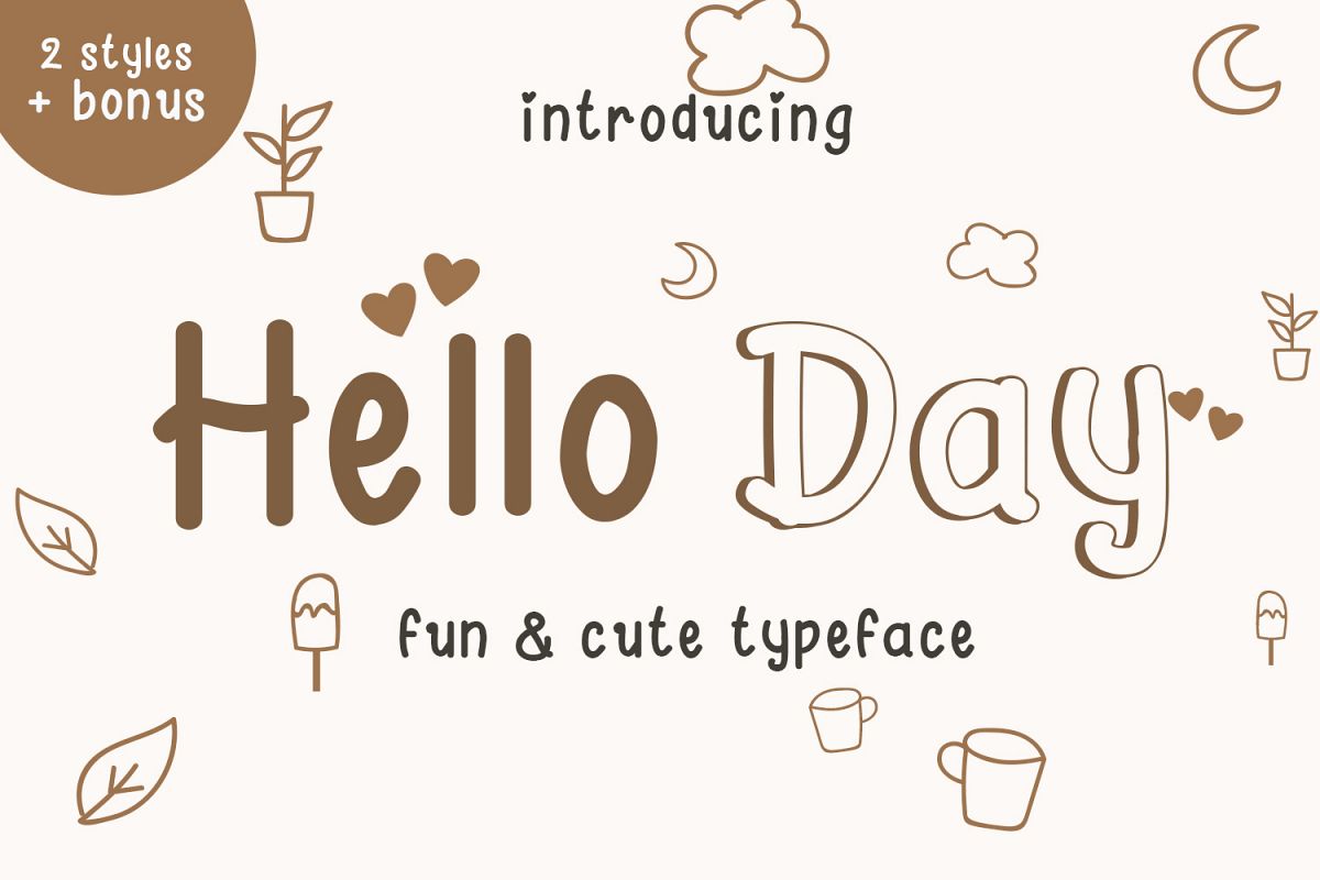 Hello Day - A Fun and Cute Font example image 1
