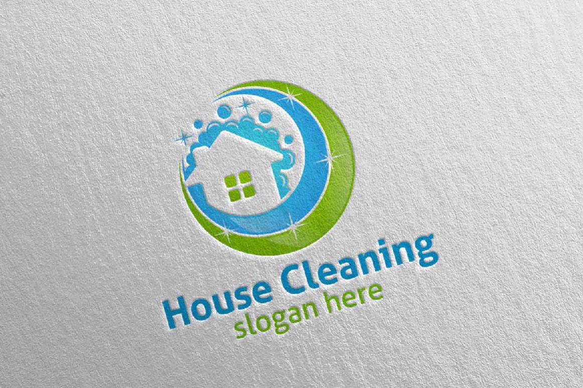 House cleaning service vector logo (69360) Logos Design Bundles