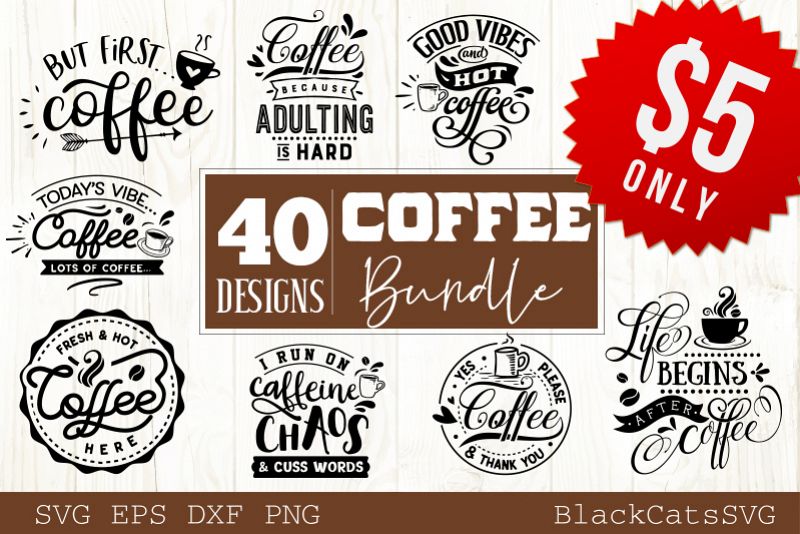 Coffee SVG bundle 40 designs Coffee SVG bundle example image 1