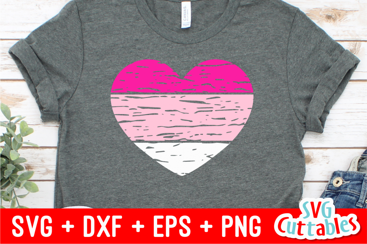 Distressed Heart | Valentine's Day Cut File example image 1