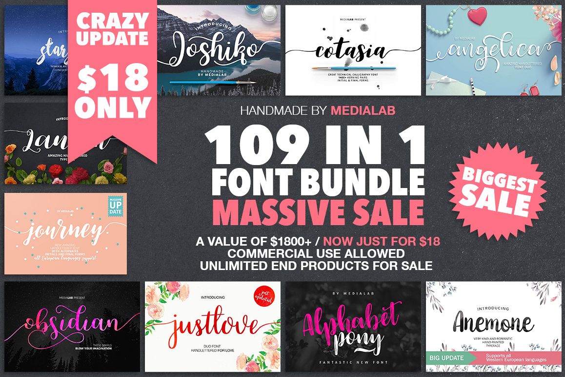109 in 1 BEST FONT BUNDLE example image 1