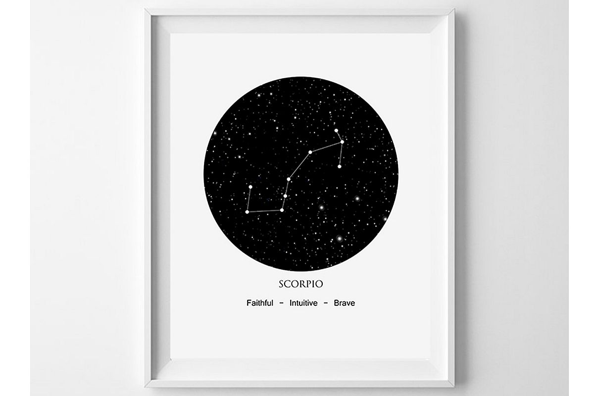 Constellation Print, Scorpio Wall Art, Zodiac Scorpio example image 1