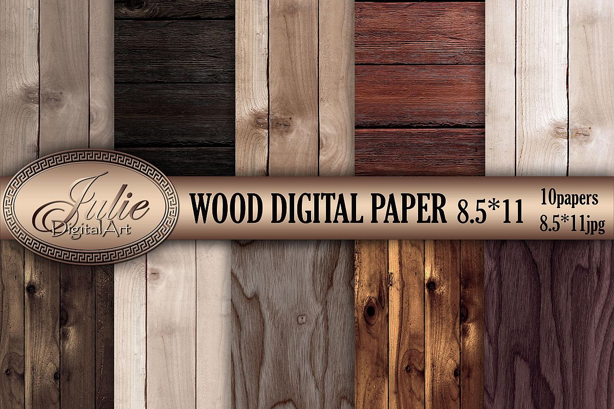 Wood digital paper 8. 5 x 11 Natural wood background example image 1