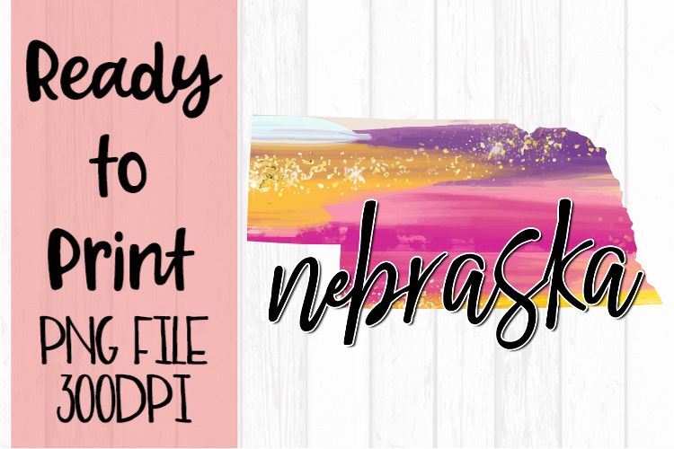 Nebraska Painted States Ready to Print example image 1