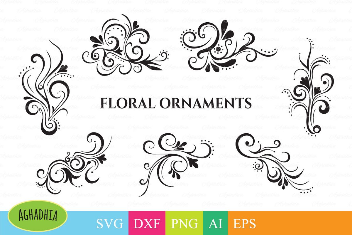 Download Floral svg design. Swirls vector elements. Flower svg ...