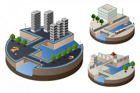 Vintage city buildings example image 1