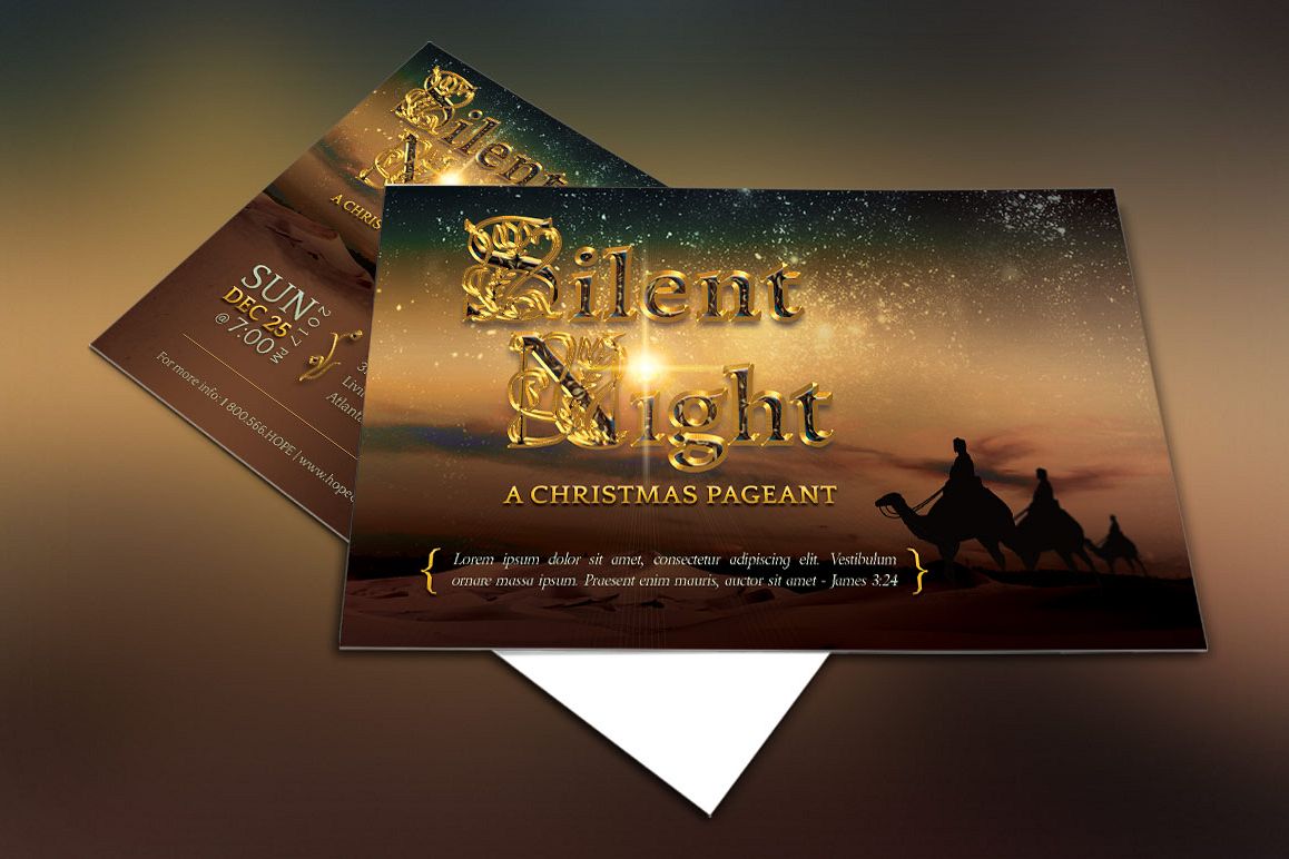 Silent Night Postcard Template example image 1