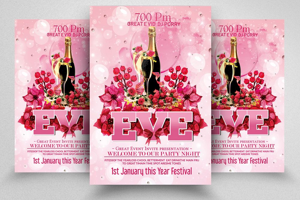 Happy New Year Party Flyer/Poster example image 1