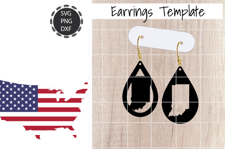 Earrings Template - Indiana Teardrop Earrings Svg example image 1