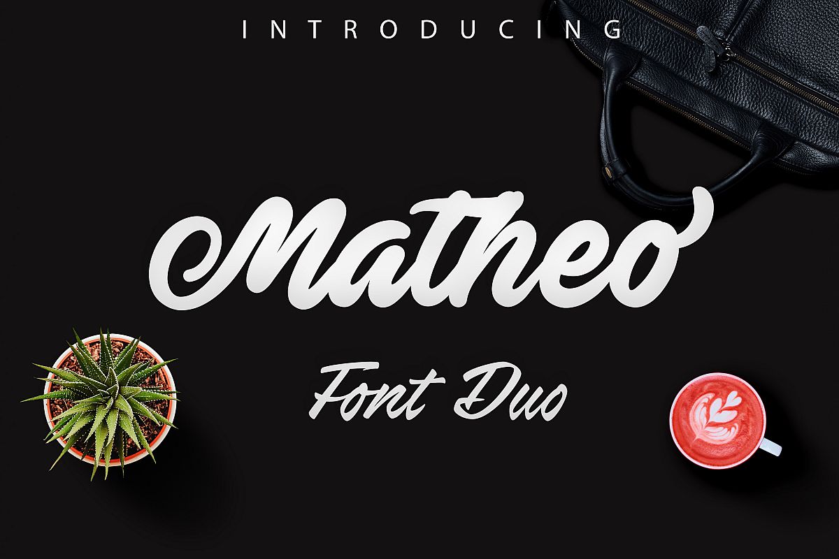 Matheo -bold script lettering example image 1