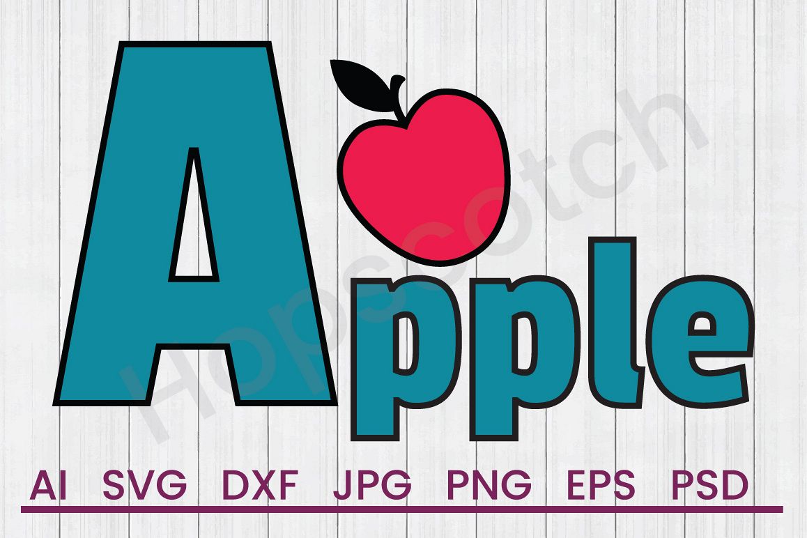 Apple SVG, DXF File, Cuttatable File example image 1