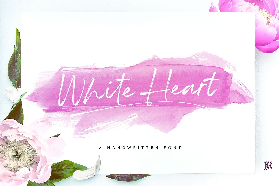 White Heart Font example image 1