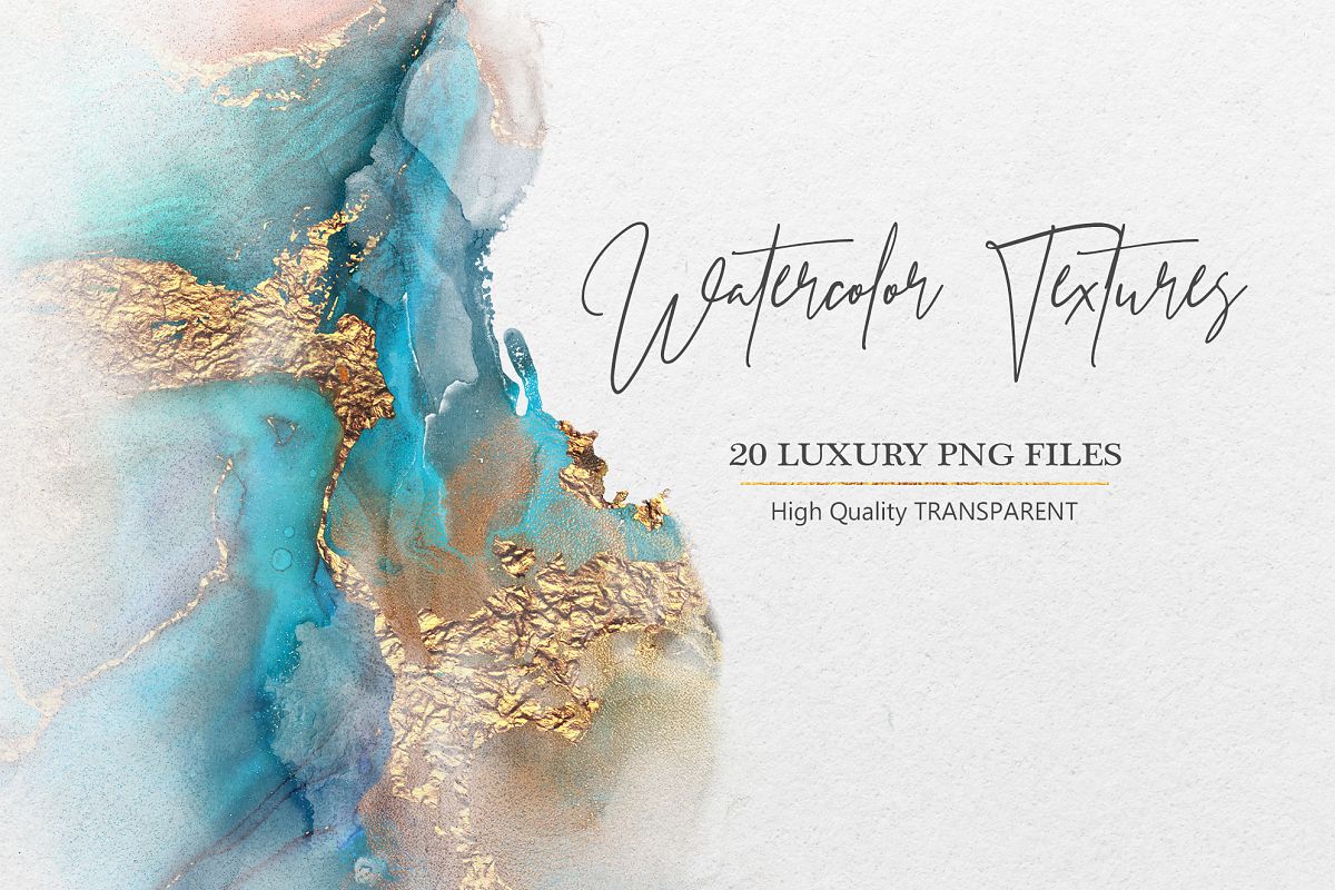 Watercolor PNG Gold Textures example image 1