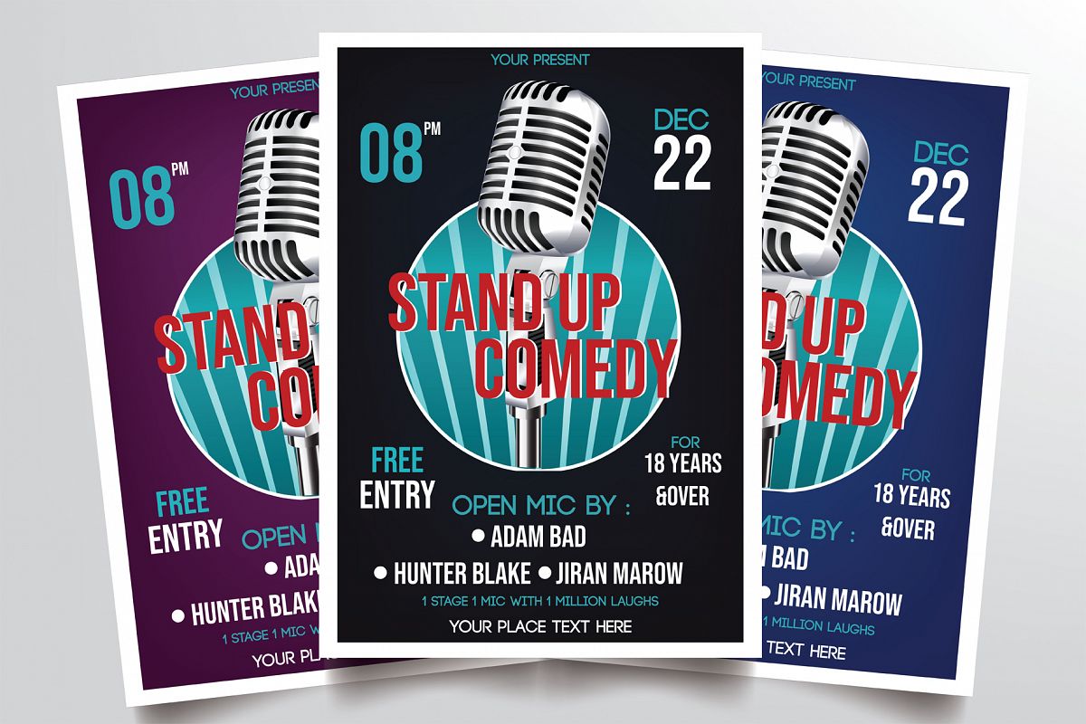 Stand Up Comedy Flyer Template example image 1