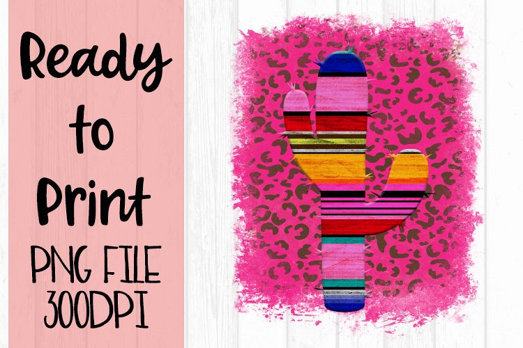 Serape Cactus on Pink Leopard Ready to Print example image 1