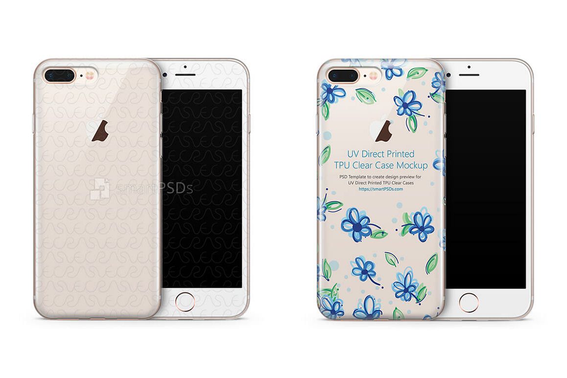 Download Apple iPhone 8 Plus TPU Clear Mobile Case Design Mockup 2016