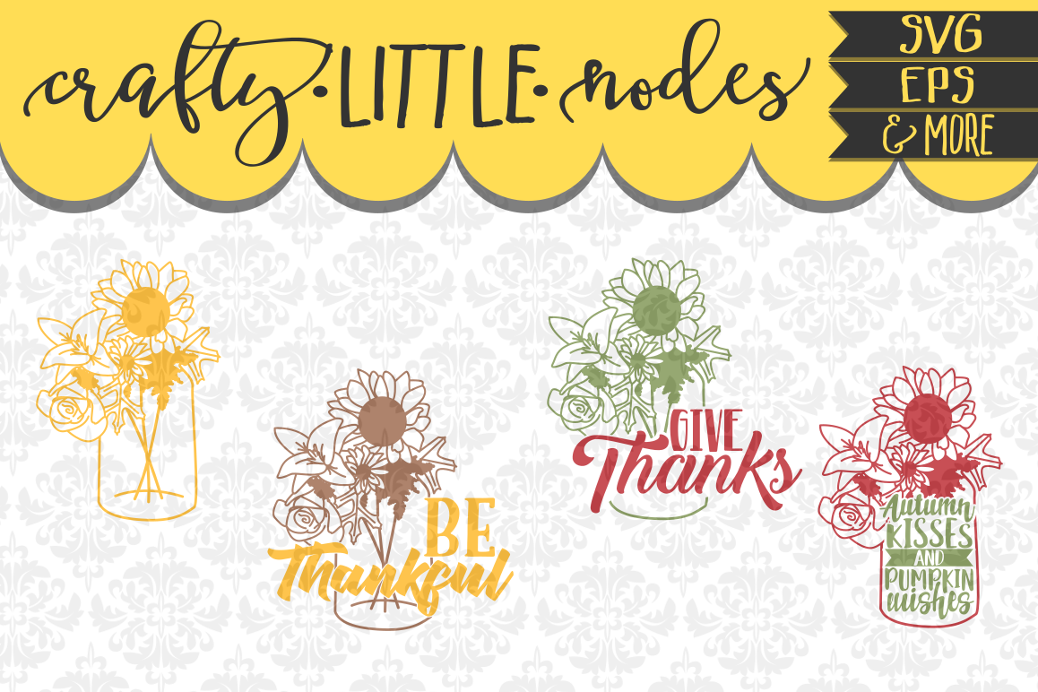 Give Thanks Cuttable Vector Set example image 1