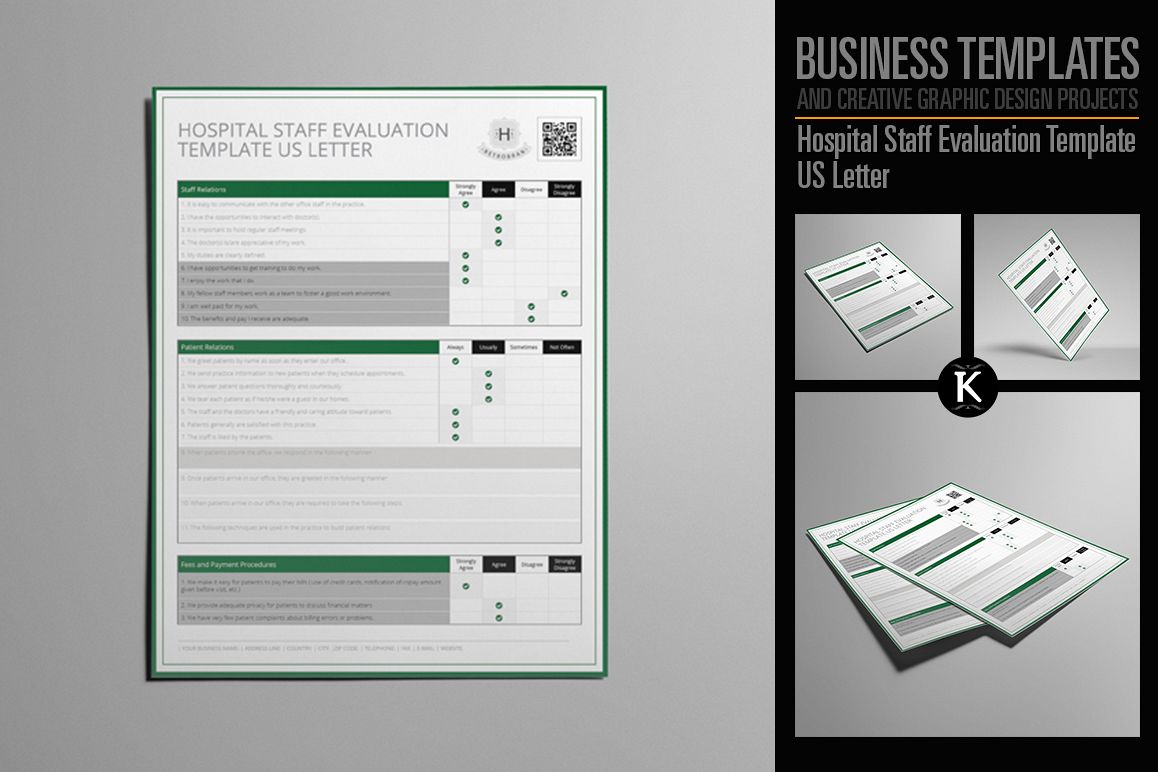 Hospital Staff Evaluation Template US Letter example image 1