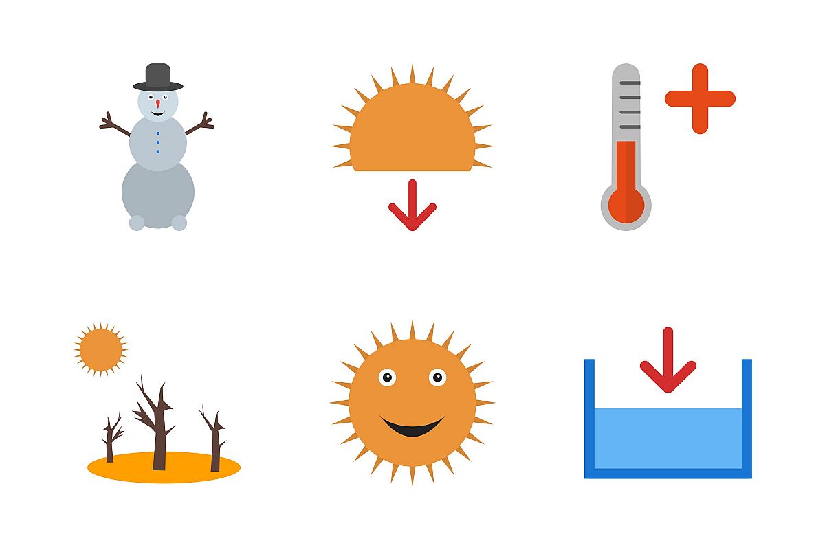 Set Of Weather And Season Icons example image 1