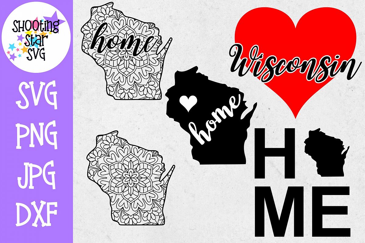 Wisconsin US State SVG Decal Bundle - 50 States SVG example image 1