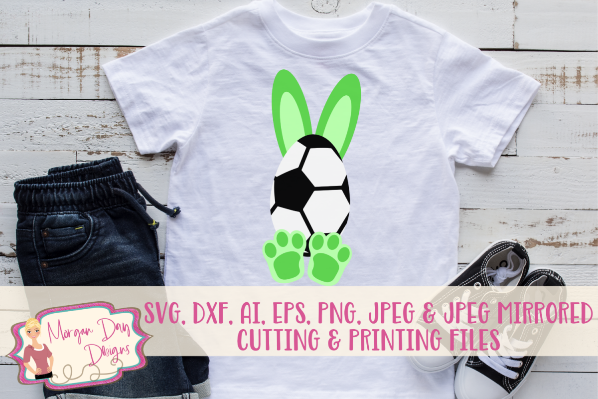 Soccer Bunny - Easter SVG, DXF, AI, EPS, PNG, JPEG example image 1