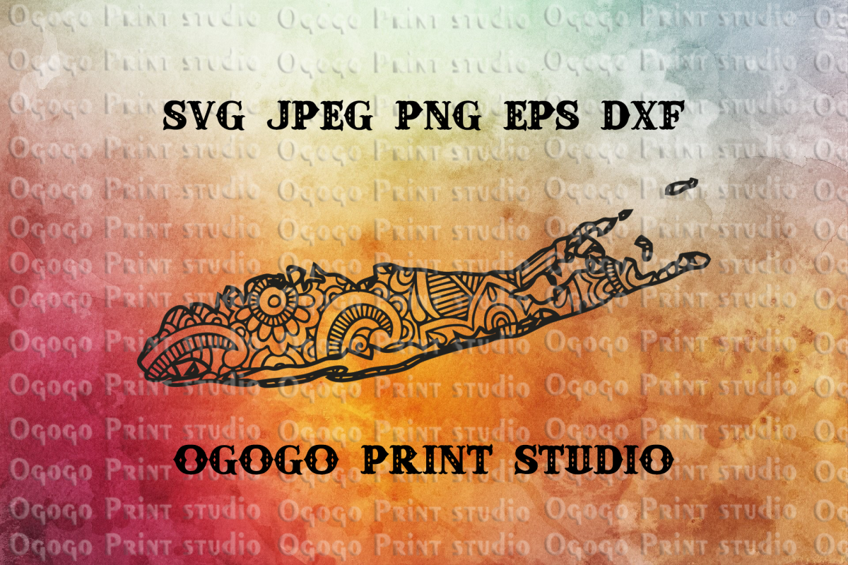 Long Island svg, New York svg, Map svg, Zentangle SVG example image 1