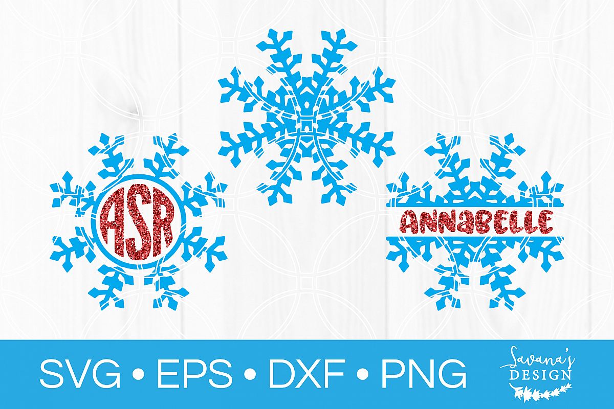 Snowflake Monogram SVG Snowflake SVG Christmas SVG Split example image 1