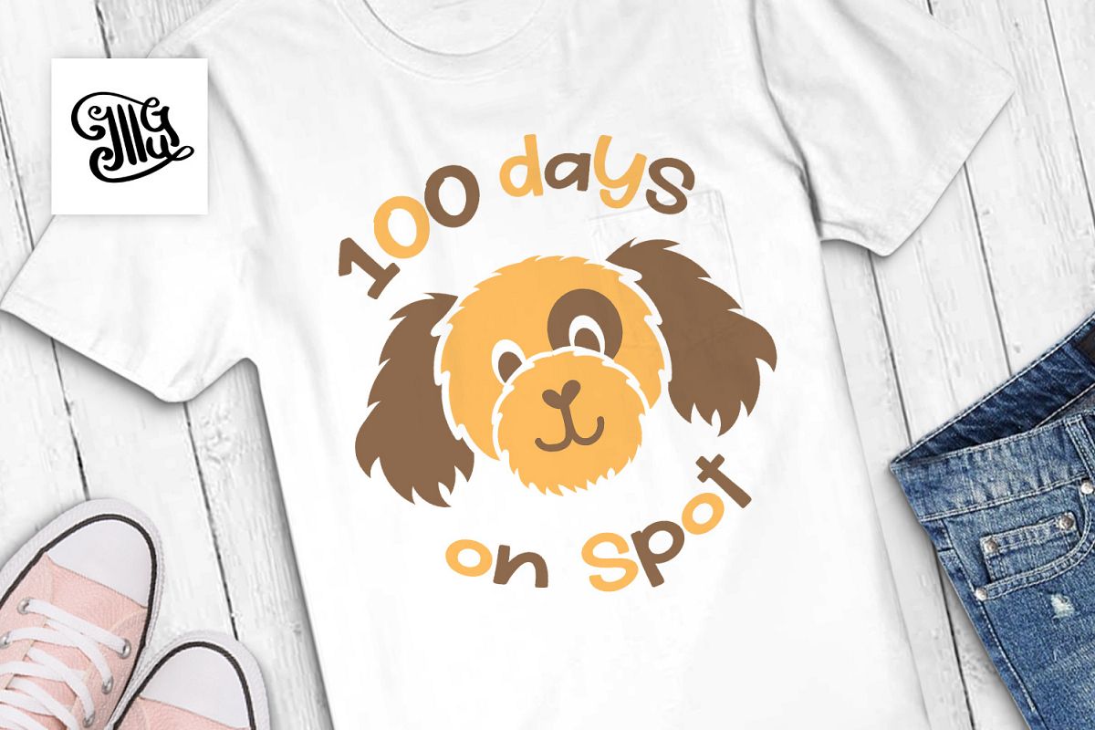 100 days of school for boy svg with dog clipart example image 1