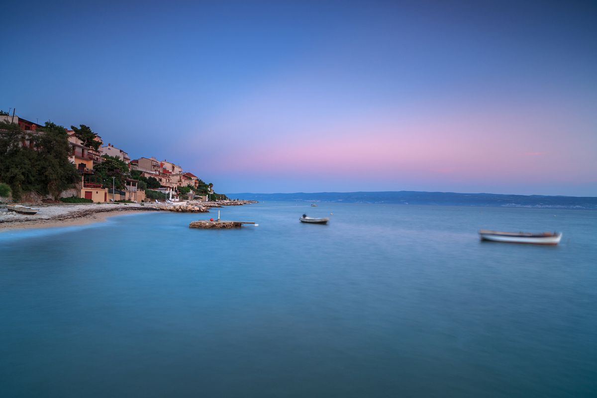 Coastline view with moving boats in Adriatic sea example image 1