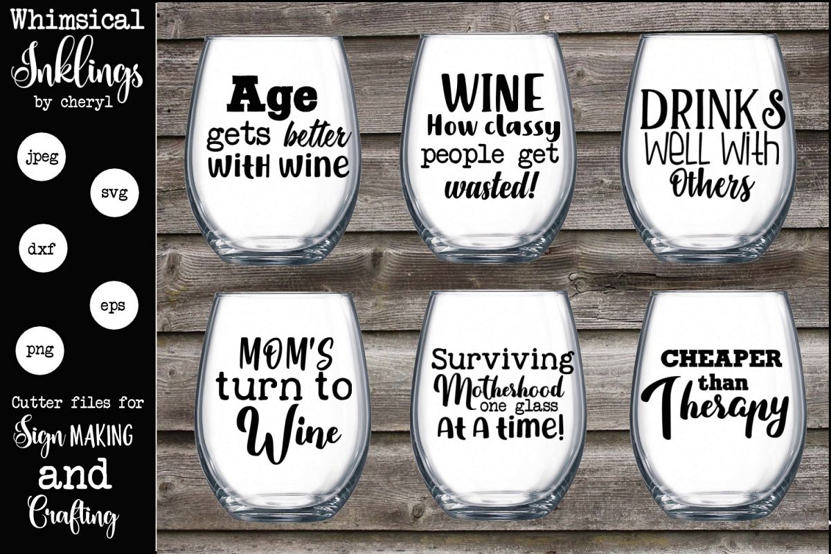 Age Gets Better With Wine SVG Set example image 1
