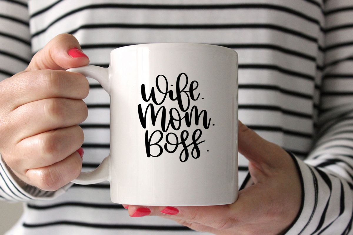 Wife.Mom.Boss - Hand lettered SVG example image 1