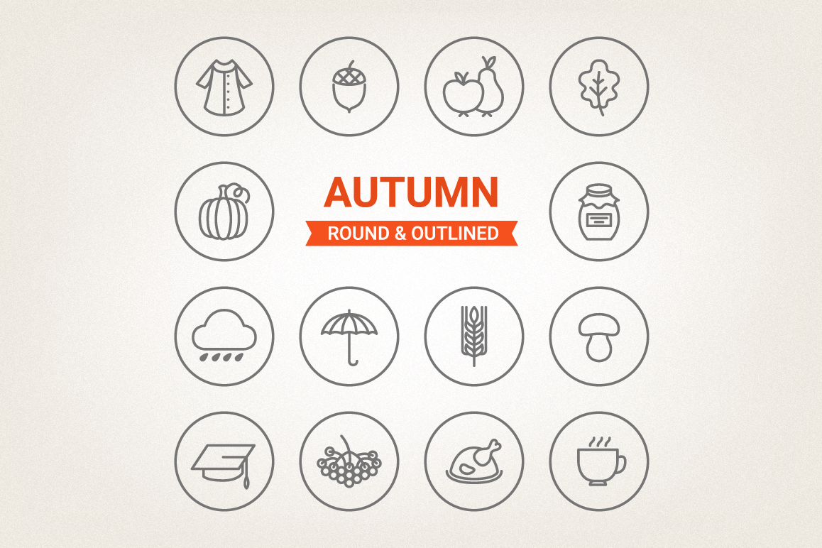 Circle Autumn Icons example image 1