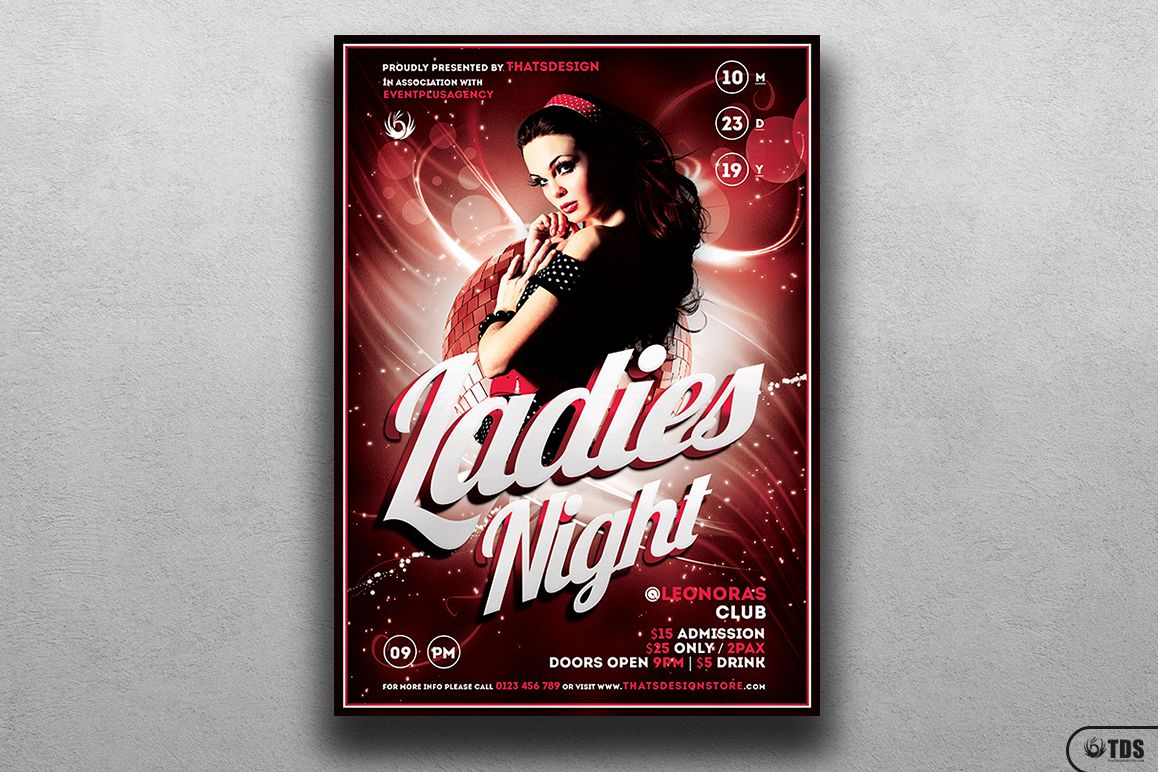 Ladies Night Flyer template V1 example image 1