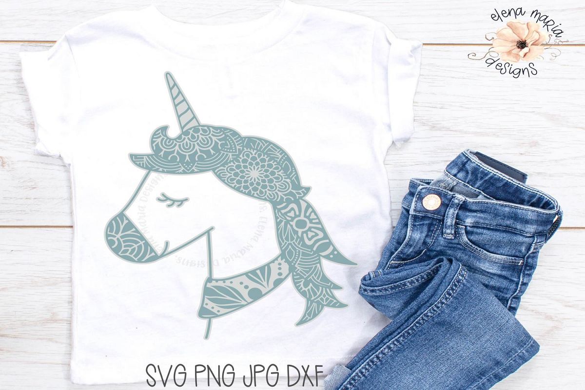 Unicorn Mandala Svg | Zentangle Svg and Cut File example image 1