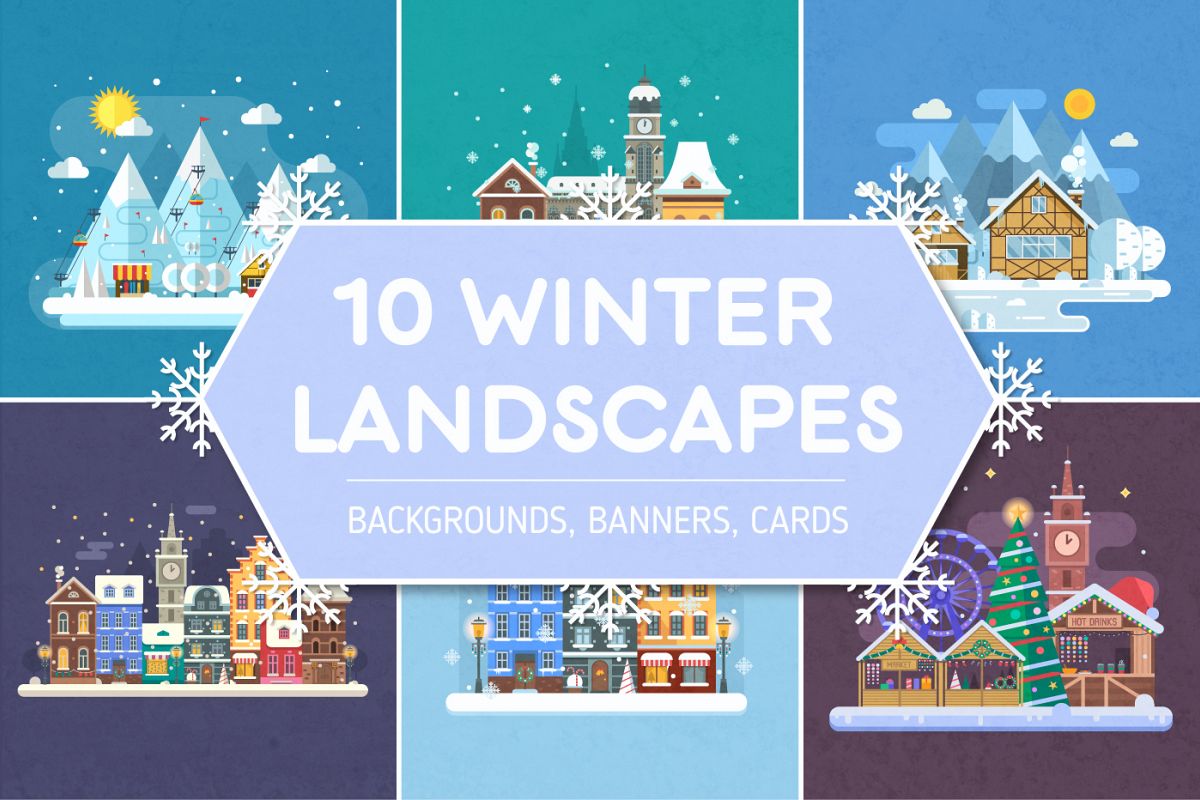 Winter Backgrounds and Landscapes example image 1