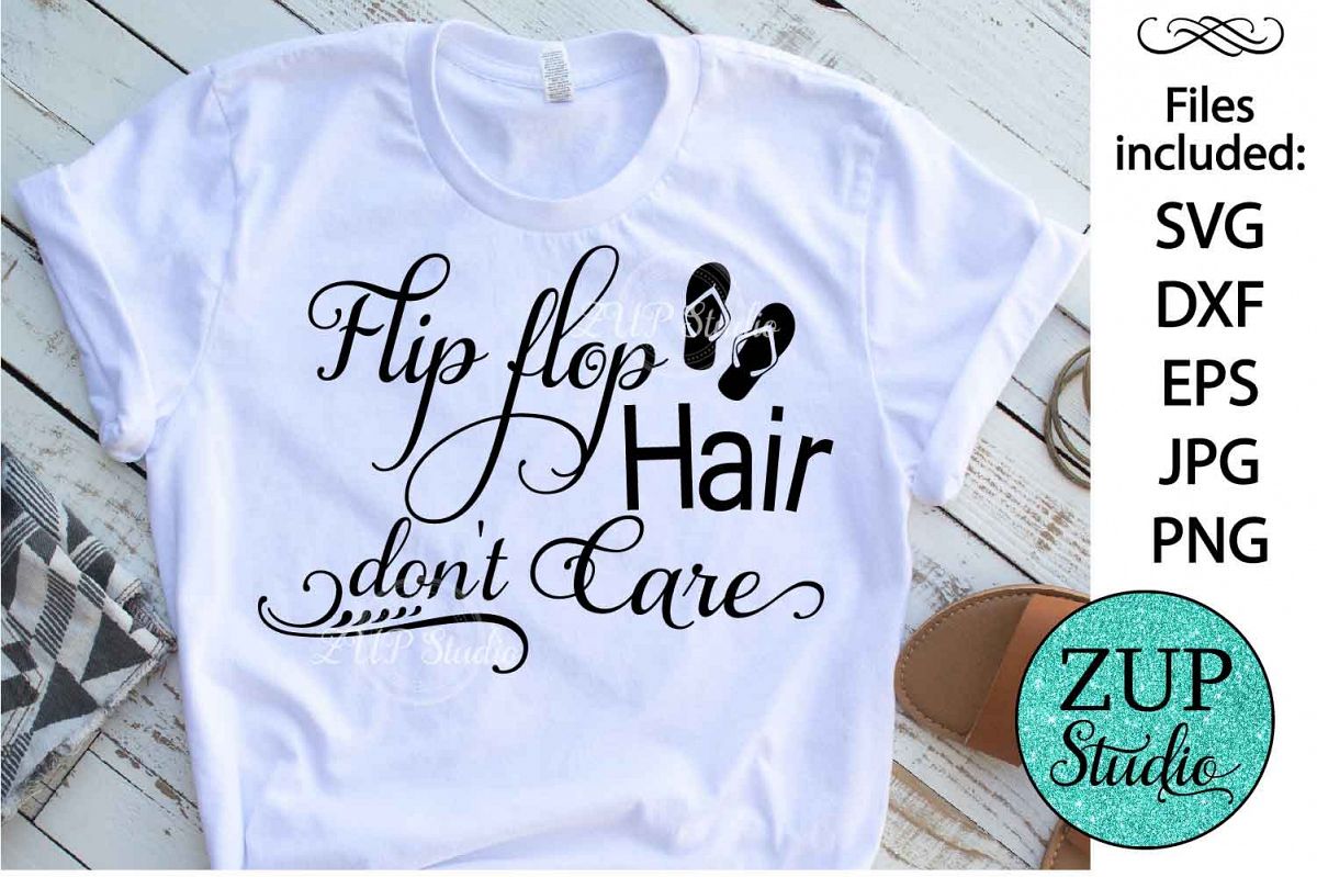 Flip Flop hair Digital Cutting files file 150 example image 1