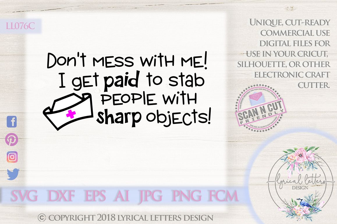 I Get Paid to Stab People Nursing SVG DXF LL076C example image 1