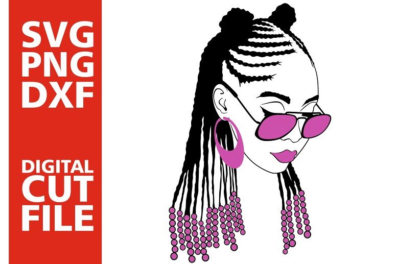 Black Woman With Glasses Svg Braid Hairstyles With Weave